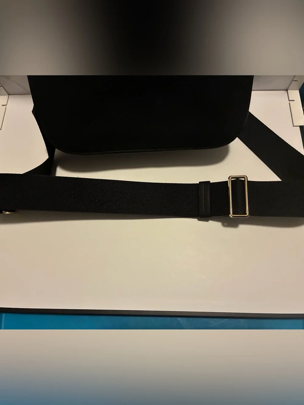 kate spade Black Leather Clutch with Gold Logo